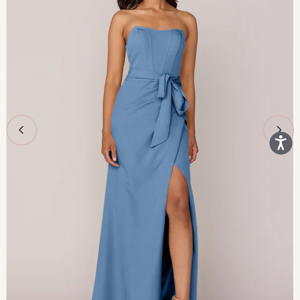 Revelry Amara Crepe Dress - dusty blue 817